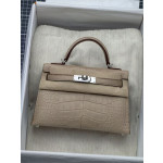 minikelly 2代 bag OM Chai Saphire Alligator crocodile skin Silver hardware 鳄鱼皮