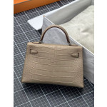 minikelly 2代 bag OM Chai Saphire Alligator crocodile skin Silver hardware 鳄鱼皮