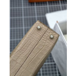 minikelly 2代 bag OM Chai Saphire Alligator crocodile skin Silver hardware 鳄鱼皮