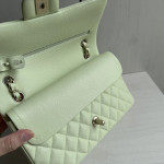 頂级 c香小香 cf经典款 2.55中号25cm 鱼子酱纹牛皮单肩手提斜挎包里外真皮 （淡金扣）