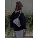 頂级 c香小香 cf经典款 2.55中号25cm 鱼子酱纹牛皮单肩手提斜挎包里外真皮 （淡金扣）