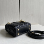 (Mini version) Dior Lady Mini Dafé Bag, 3 compartments, made of lambskin and CD leather, handheld, shoulder, crossbody bag, women's bag, 12cm