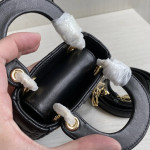 (Mini version) Dior Lady Mini Dafé Bag, 3 compartments, made of lambskin and CD leather, handheld, shoulder, crossbody bag, women's bag, 12cm