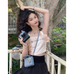 (Mini version) Dior Lady Mini Dafé Bag, 3 compartments, made of lambskin and CD leather, handheld, shoulder, crossbody bag, women's bag, 12cm