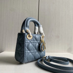 (Mini version) Dior Lady Mini Dafé Bag, 3 compartments, made of lambskin and CD leather, handheld, shoulder, crossbody bag, women's bag, 12cm
