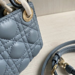 (Mini version) Dior Lady Mini Dafé Bag, 3 compartments, made of lambskin and CD leather, handheld, shoulder, crossbody bag, women's bag, 12cm
