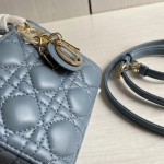 (Mini version) Dior Lady Mini Dafé Bag, 3 compartments, made of lambskin and CD leather, handheld, shoulder, crossbody bag, women's bag, 12cm