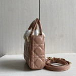 (Mini version) Dior Lady Mini Dafé Bag, 3 compartments, made of lambskin and CD leather, handheld, shoulder, crossbody bag, women's bag, 12cm