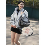 Dior embroidered canvas and leather D-journey dumpling bag, hammock bag, zipper armpit bag, CD messenger bag, crossbody bag, small size 23*14*16, large size 33*16*15