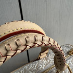 Lv embroidery canvas aged leather color-block speedy sp30 short shoulder strap woven handle sp messenger bag handbag shoulder bag 30*21