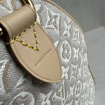Lv embroidery canvas aged leather color-block speedy sp30 short shoulder strap woven handle sp messenger bag handbag shoulder bag 30*21