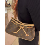 LV classic monogrammed and color-blocked leather nano frivole messenger bag, 24*13