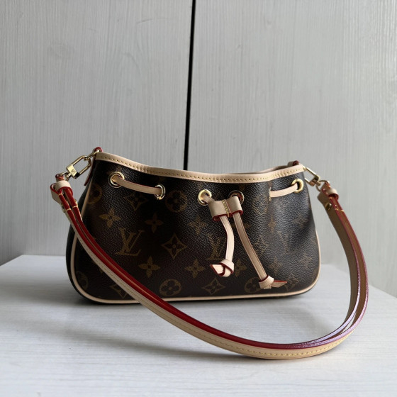 LV classic monogrammed and color-blocked leather nano frivole messenger bag, 24*13