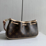 LV classic monogrammed and color-blocked leather nano frivole messenger bag, 24*13