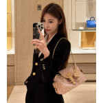 LV embroidered canvas aged leather Odyssee denim pink chain shoulder bag messenger bag 27*10*17