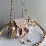 LV embroidered canvas aged leather Odyssee denim pink chain shoulder bag messenger bag 27*10*17