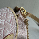 LV embroidered canvas aged leather Odyssee denim pink chain shoulder bag messenger bag 27*10*17