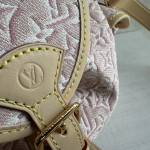 LV embroidered canvas aged leather Odyssee denim pink chain shoulder bag messenger bag 27*10*17