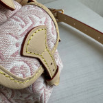 LV embroidered canvas aged leather Odyssee denim pink chain shoulder bag messenger bag 27*10*17