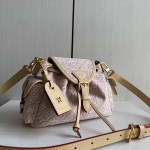 LV embroidered canvas aged leather Odyssee denim pink chain shoulder bag messenger bag 27*10*17