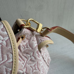 LV embroidered canvas aged leather Odyssee denim pink chain shoulder bag messenger bag 27*10*17