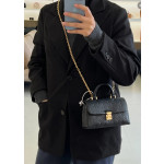 Top-level LV embossed cowhide nano lock bag dream Madeline handbag full leather genuine leather chain cross-body messenger bag 21*12