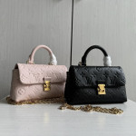 Top-level LV embossed cowhide nano lock bag dream Madeline handbag full leather genuine leather chain cross-body messenger bag 21*12