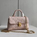 Top-level LV embossed cowhide nano lock bag dream Madeline handbag full leather genuine leather chain cross-body messenger bag 21*12