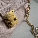 Top-level LV embossed cowhide nano lock bag dream Madeline handbag full leather genuine leather chain cross-body messenger bag 21*12
