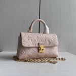Top-level LV embossed cowhide nano lock bag dream Madeline handbag full leather genuine leather chain cross-body messenger bag 21*12