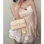 Top-level LV embossed cowhide nano lock bag dream Madeline handbag full leather genuine leather chain cross-body messenger bag 21*12