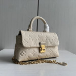 Top-level LV embossed cowhide nano lock bag dream Madeline handbag full leather genuine leather chain cross-body messenger bag 21*12