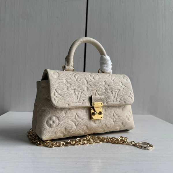 Top-level LV embossed cowhide nano lock bag dream Madeline handbag full leather genuine leather chain cross-body messenger bag 21*12