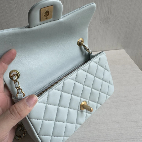 頂级 c香香 cf 大mini 20cm菱格小羊皮 相机包 小金球 圆珠包 复古链条斜挎包