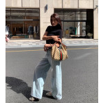 Top-tier Gucci embroidered canvas double G patterned cowhide giglio tote bag, hobo messenger bag, crossbody bag, small size 25*20