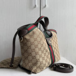 Top-tier Gucci embroidered canvas double G patterned cowhide giglio tote bag, hobo messenger bag, crossbody bag, small size 25*20