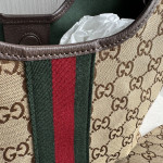 Top-tier Gucci embroidered canvas double G patterned cowhide giglio tote bag, hobo messenger bag, crossbody bag, small size 25*20