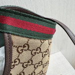 Top-tier Gucci embroidered canvas double G patterned cowhide giglio tote bag, hobo messenger bag, crossbody bag, small size 25*20