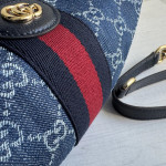 Gucci G denim and leather patchwork lunch box bag, handheld shoulder bag, messenger bag, crossbody bag, 29*17