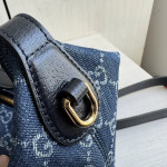 Gucci G denim and leather patchwork lunch box bag, handheld shoulder bag, messenger bag, crossbody bag, 29*17