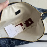 Gucci G denim and leather patchwork lunch box bag, handheld shoulder bag, messenger bag, crossbody bag, 29*17