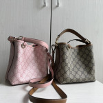 guc G classic floral leather patchwork emblem bucket bag handbag messenger bag 20*18