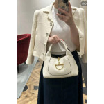 Gucci full-leather large D buckle saddle buckle softbit genuine leather messenger bag underarm bag women's bag small 27*21 large 46*26