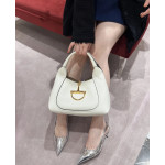 Gucci full-leather large D buckle saddle buckle softbit genuine leather messenger bag underarm bag women's bag small 27*21 large 46*26