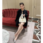 Gucci full-leather large D buckle saddle buckle softbit genuine leather messenger bag underarm bag women's bag small 27*21 large 46*26