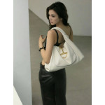 Gucci full-leather large D buckle saddle buckle softbit genuine leather messenger bag underarm bag women's bag small 27*21 large 46*26