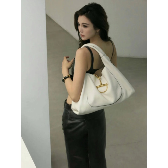 Gucci full-leather large D buckle saddle buckle softbit genuine leather messenger bag underarm bag women's bag small 27*21 large 46*26