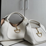 Gucci full-leather large D buckle saddle buckle softbit genuine leather messenger bag underarm bag women's bag small 27*21 large 46*26