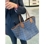 Gucci first-layer cowhide denim patchwork old flower tote shopping bag, mother-daughter bag, shoulder bag, bottom length 30*28
