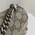 GUCCI new size 25cm G Dionysus bag, diamond-encrusted tiger head, crafted from nubuck leather, vintage chain bag, cross-body shoulder bag
